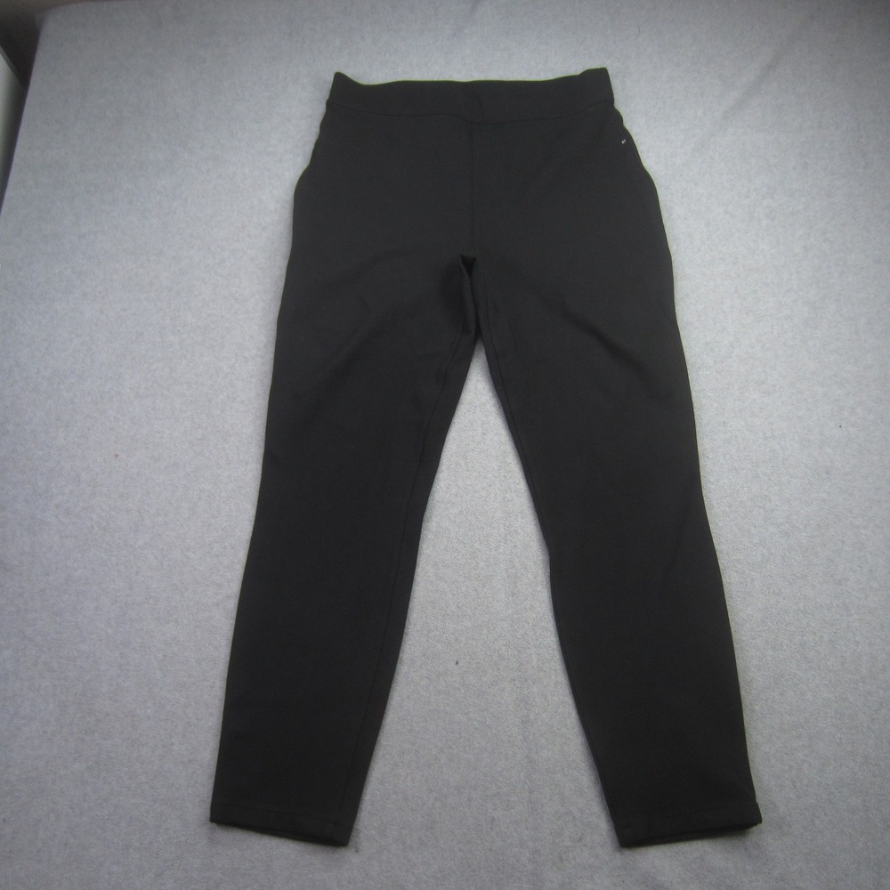 Spanx Pants Womens Large Black Ankle High Rise Slim‎ Leg Faux Front Pockets